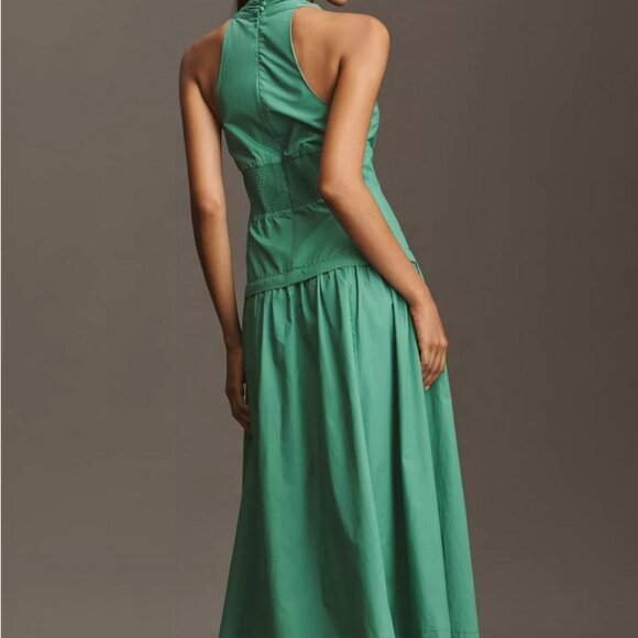 NWT Maeve Halter V-Neck Drop-Waist Midi Dress Anthropologie Sundress size XXS - Picture 2 of 11